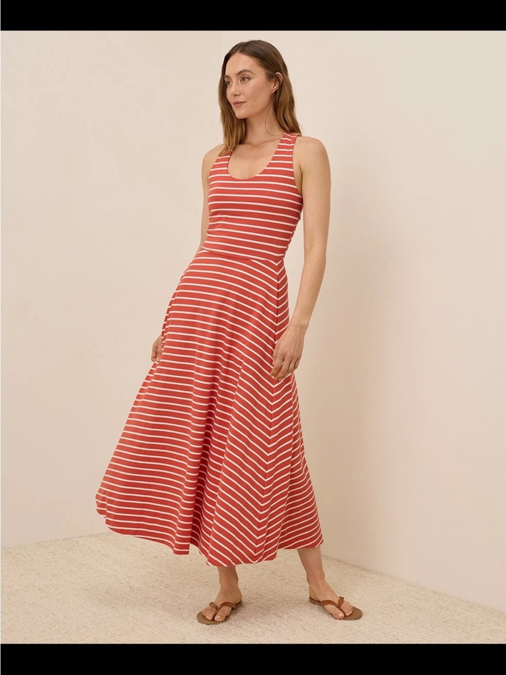 Pact fit and flare open back built in bra maxi dress